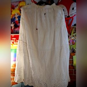 Cotton eyelet peasant skirt